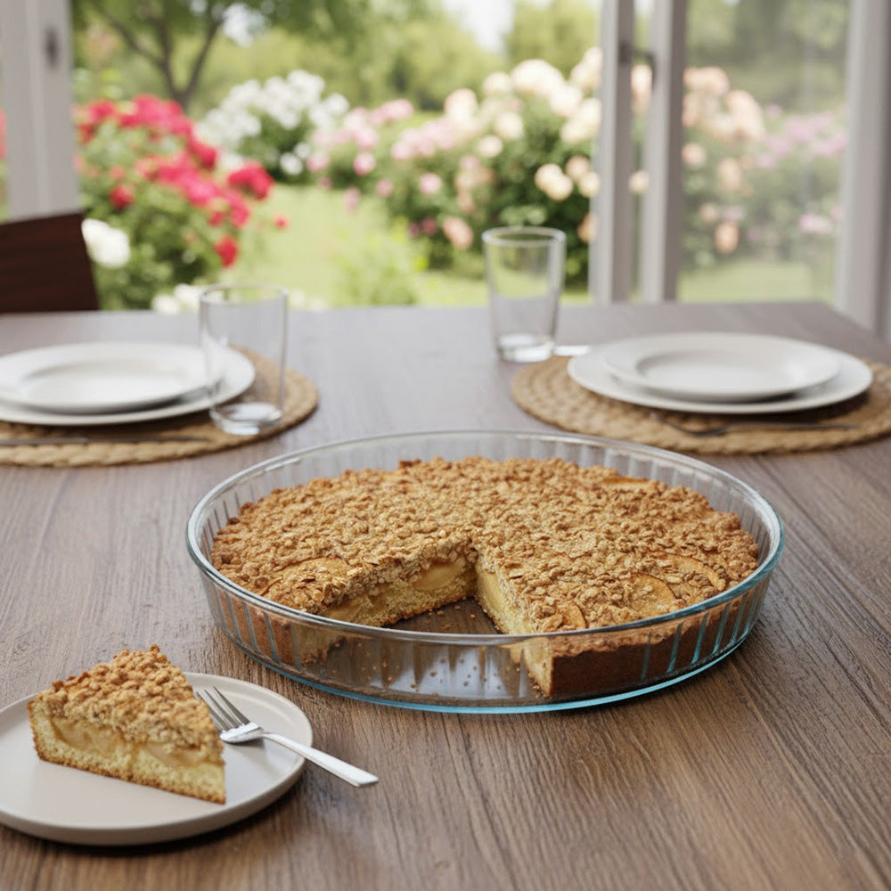 صينية بايركس دائرية محززة