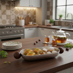 صحون تقديم بمقابض خشبية