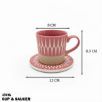 فنجان قهوة سيراميك نقش مثلثات