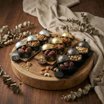 صينية تقديم مستطيلة مع 3 اوعية