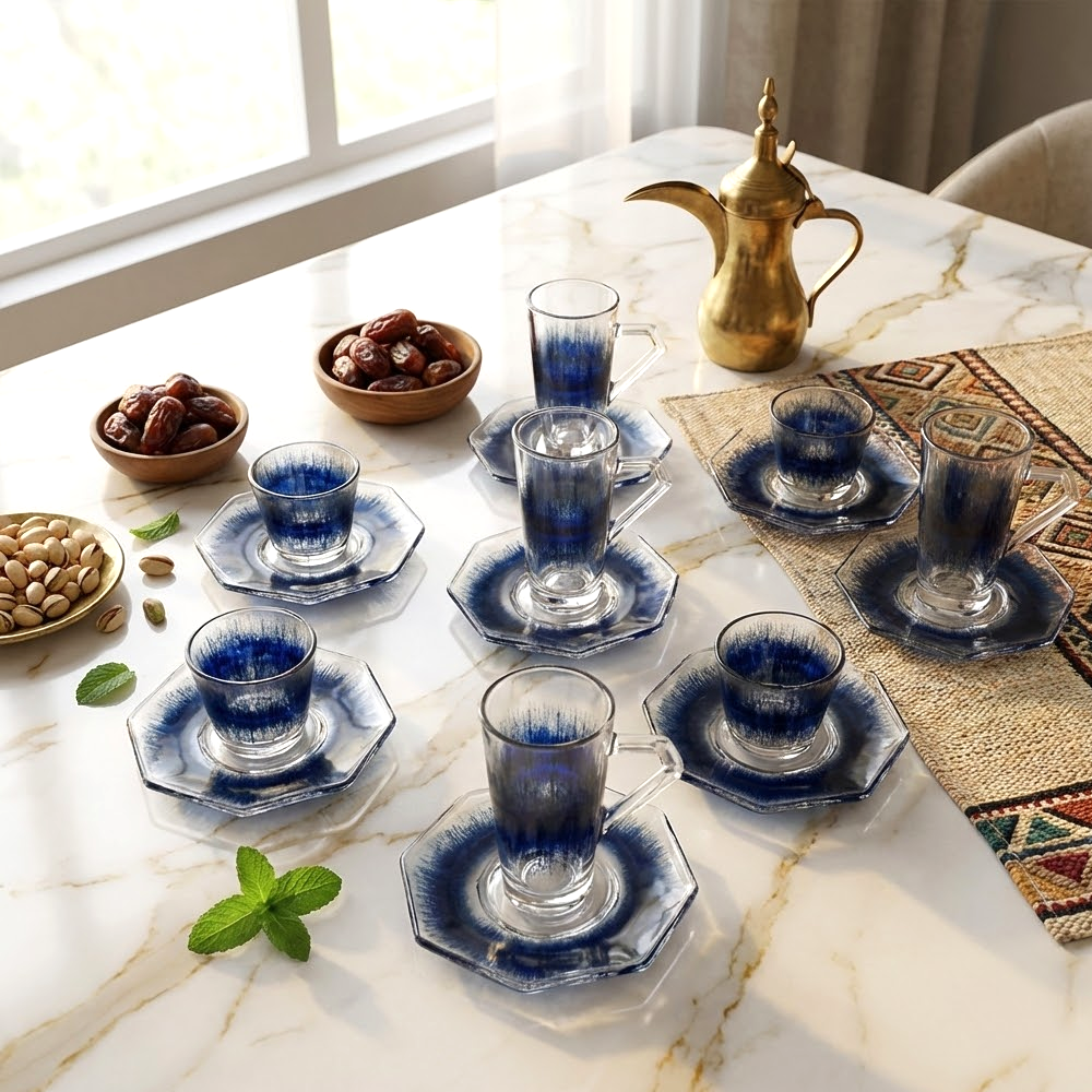 طقم استكانة وفنجان 18قطعة