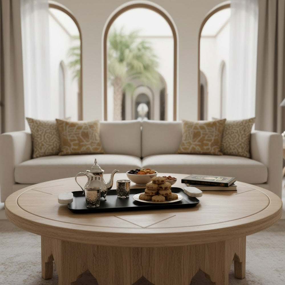 صينية بمقبض من الرخام