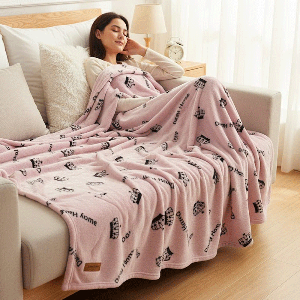 بطانية قطيفة ناعمة فاخرة وردي