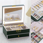 صندوق مجوهرات نسائي 2 طبقة