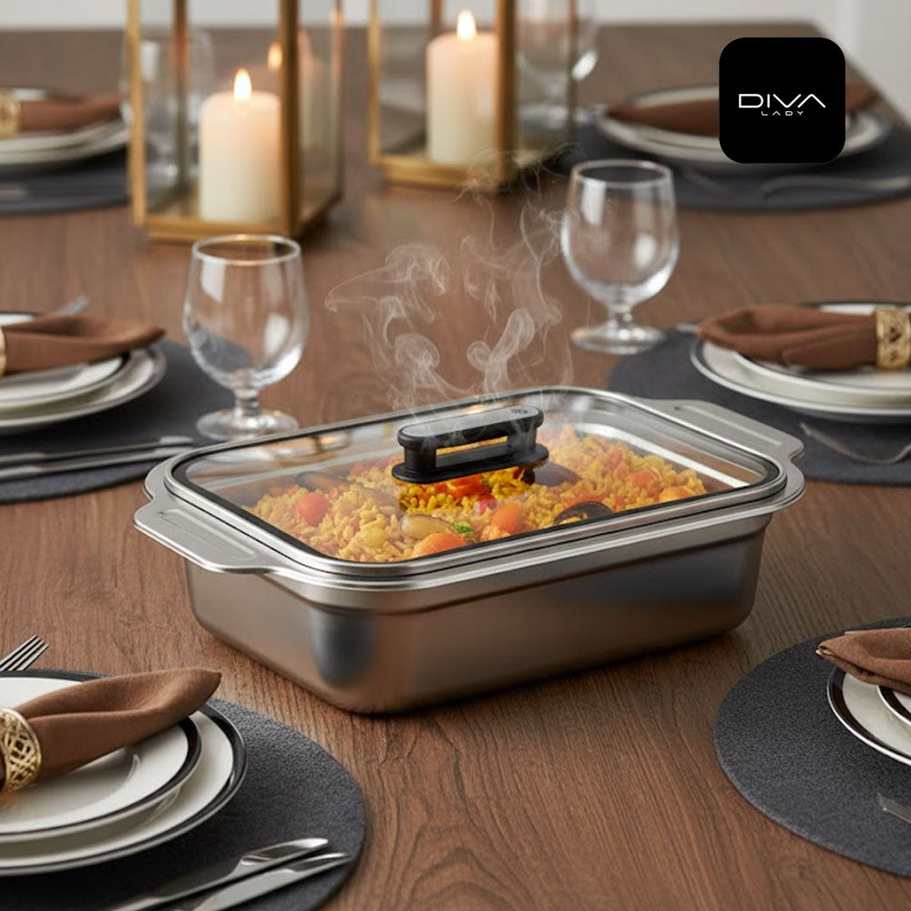 حافظة طعام ستيل بتصميم عملي