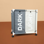 سلة غسيل مكونة من حجرتين مع غطاء