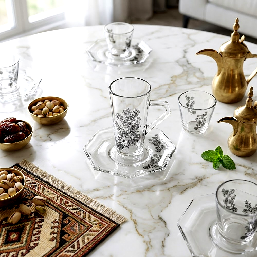 طقم استكانة وفنجان 18قطعة