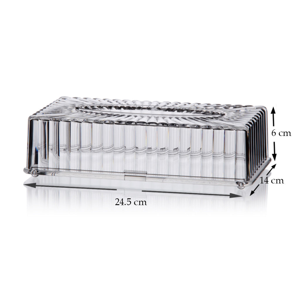 علبة مناديل شفافة