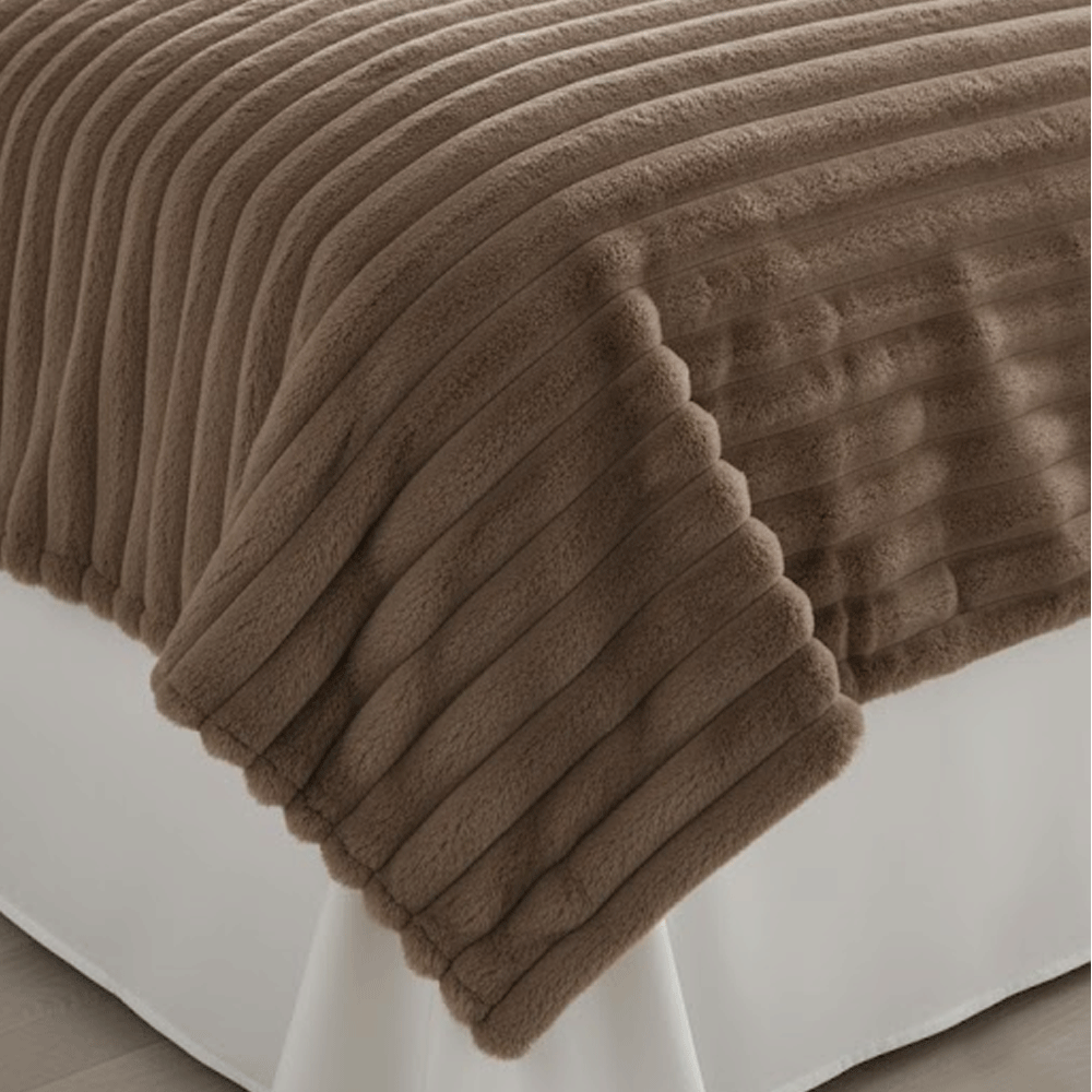 بطانية فاخرة من فرو الأرنب الصناعي