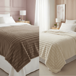 بطانية فاخرة من فرو الأرنب