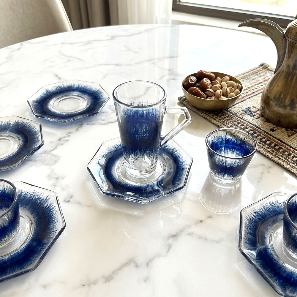 طقم استكانة وفنجان 18قطعة