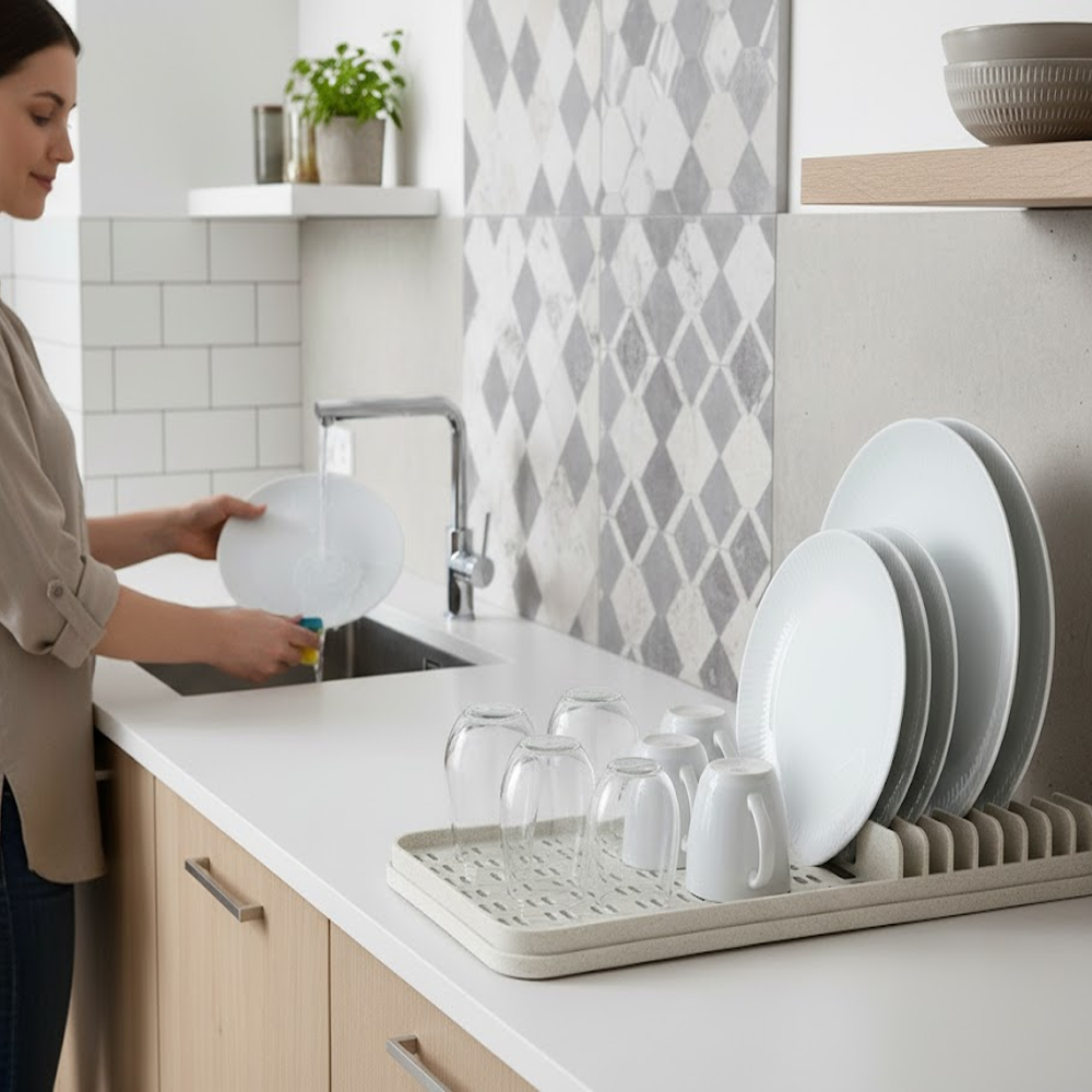 حامل صحون مصرف للمياه