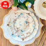 طقم أطباق مائدة فاخر 24 قطعة