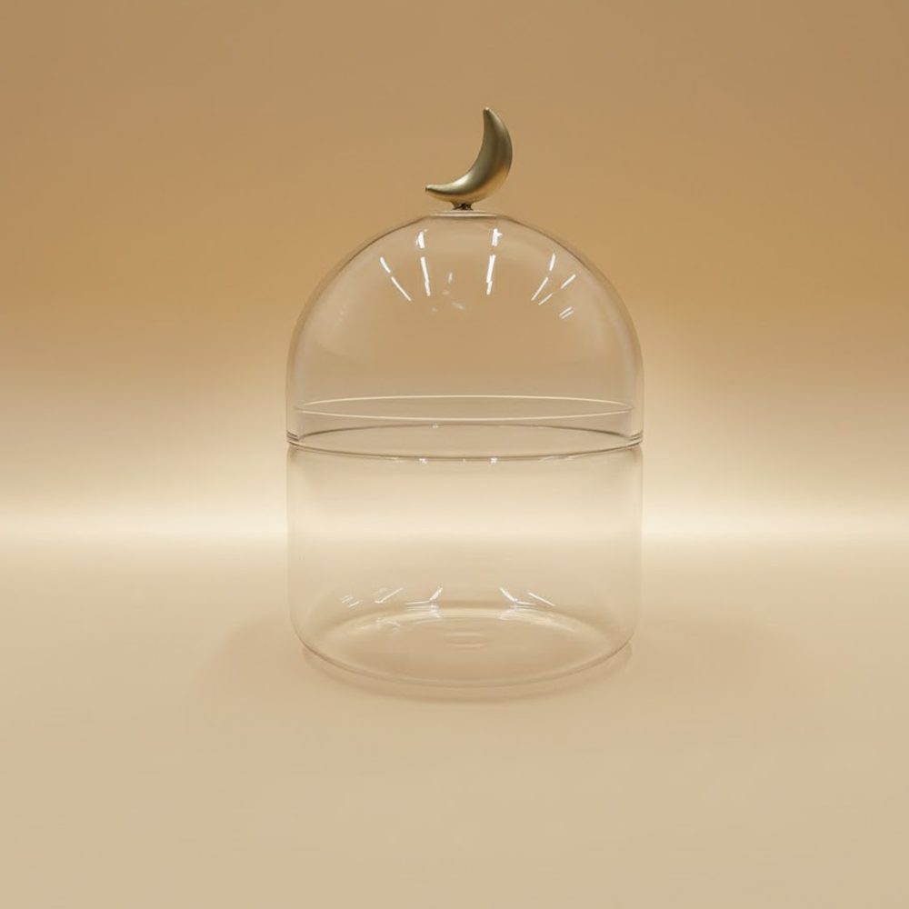 غرشة زجاجية بغطاء هلال