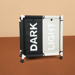 سلة غسيل مكونة من حجرتين مع غطاء