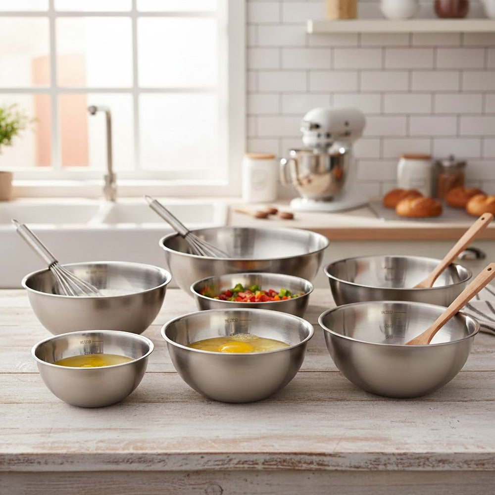 وعاء خلط مزود بعلامات قياس