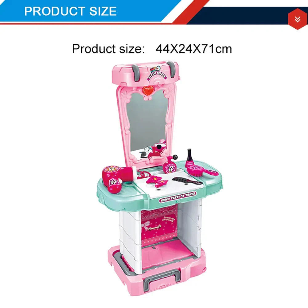 خزانة ملابس 3 في 1 للبنات