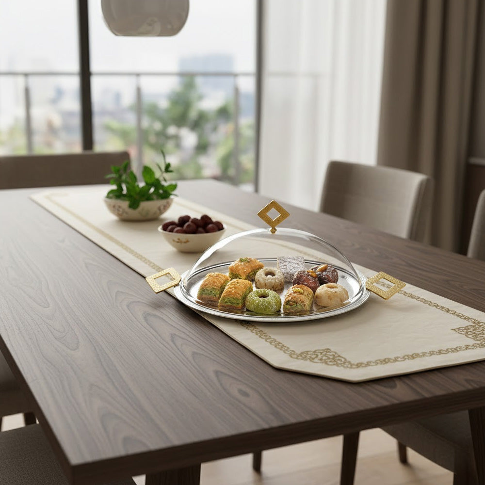 صينية تقديم بغطاء مقبب - صغيرة