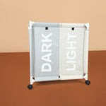 سلة غسيل مكونة من حجرتين مع غطاء