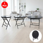 طاولة زجاجية مستديرة قابلة للطي