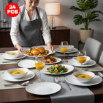 طقم سفرة 24 قطعة ابيض