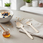 ملاعق خشبية للاستخدام مرة واحدة (100 قطعة)