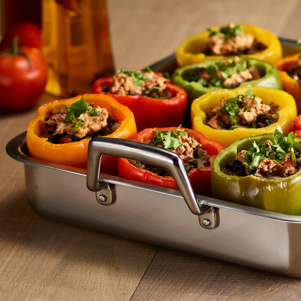 صينية تحميص من الألومنيوم مع رف