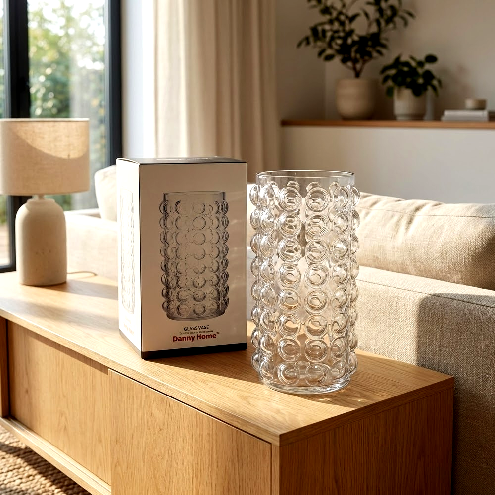 مزهرية زهور زجاجية