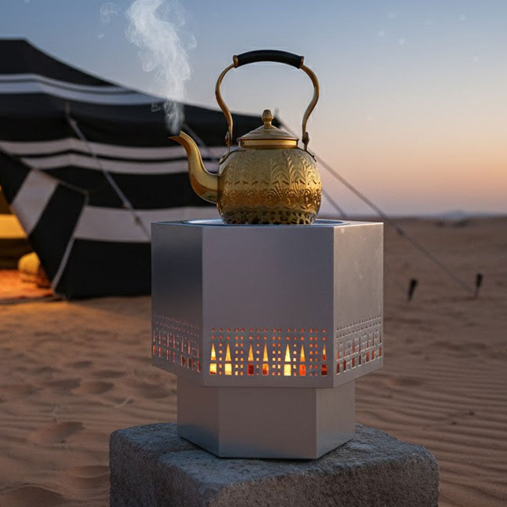 دوة و شواية فحم معدنية سداسي الشكل