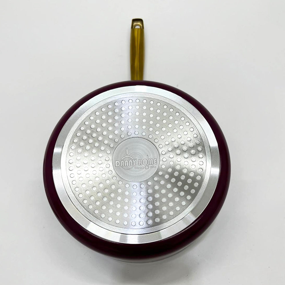 قدر طهي غير لاصق مقاس 18/20 سم - اللون: عنابي