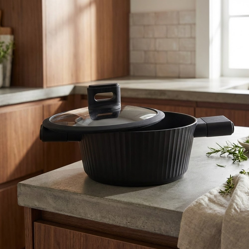 مقلاة طهي بغطاء زجاج