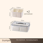 علبة حفظ وتنظيم الخضار مع سلة تصريف