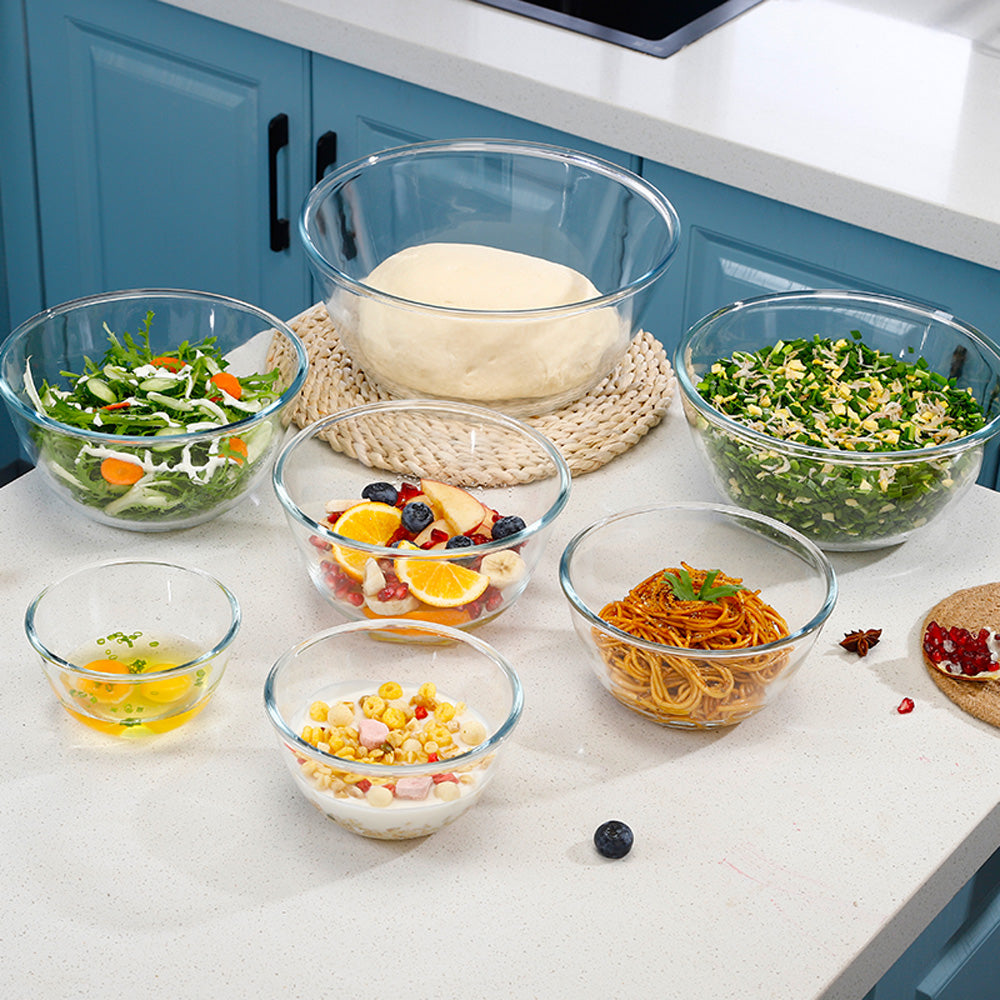 مجموعة أوعية زجاجية