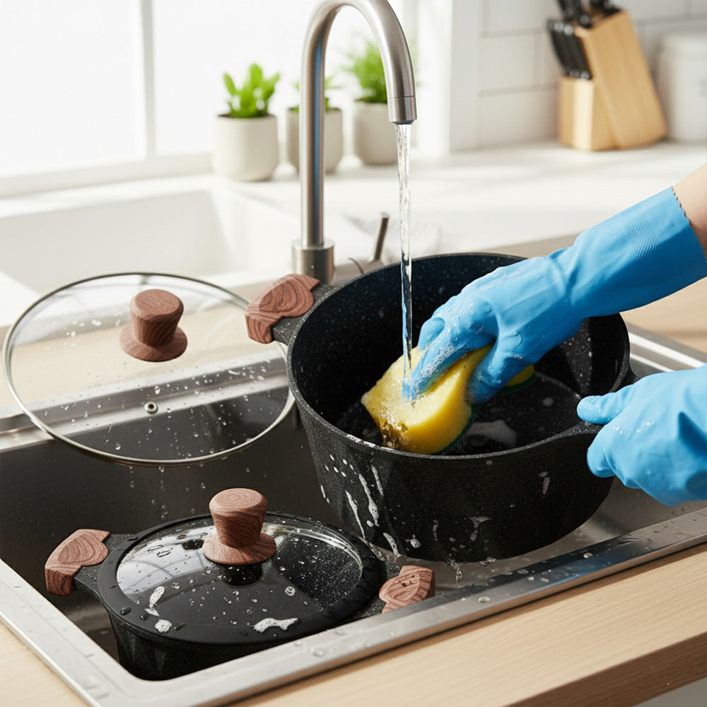 مجموعة أواني طهي من الجرانيت الفاخر، مكونة من 10 قطع