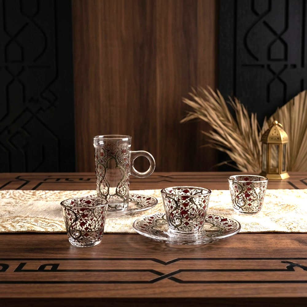 طقم استكانة وفنجان 18قطعة