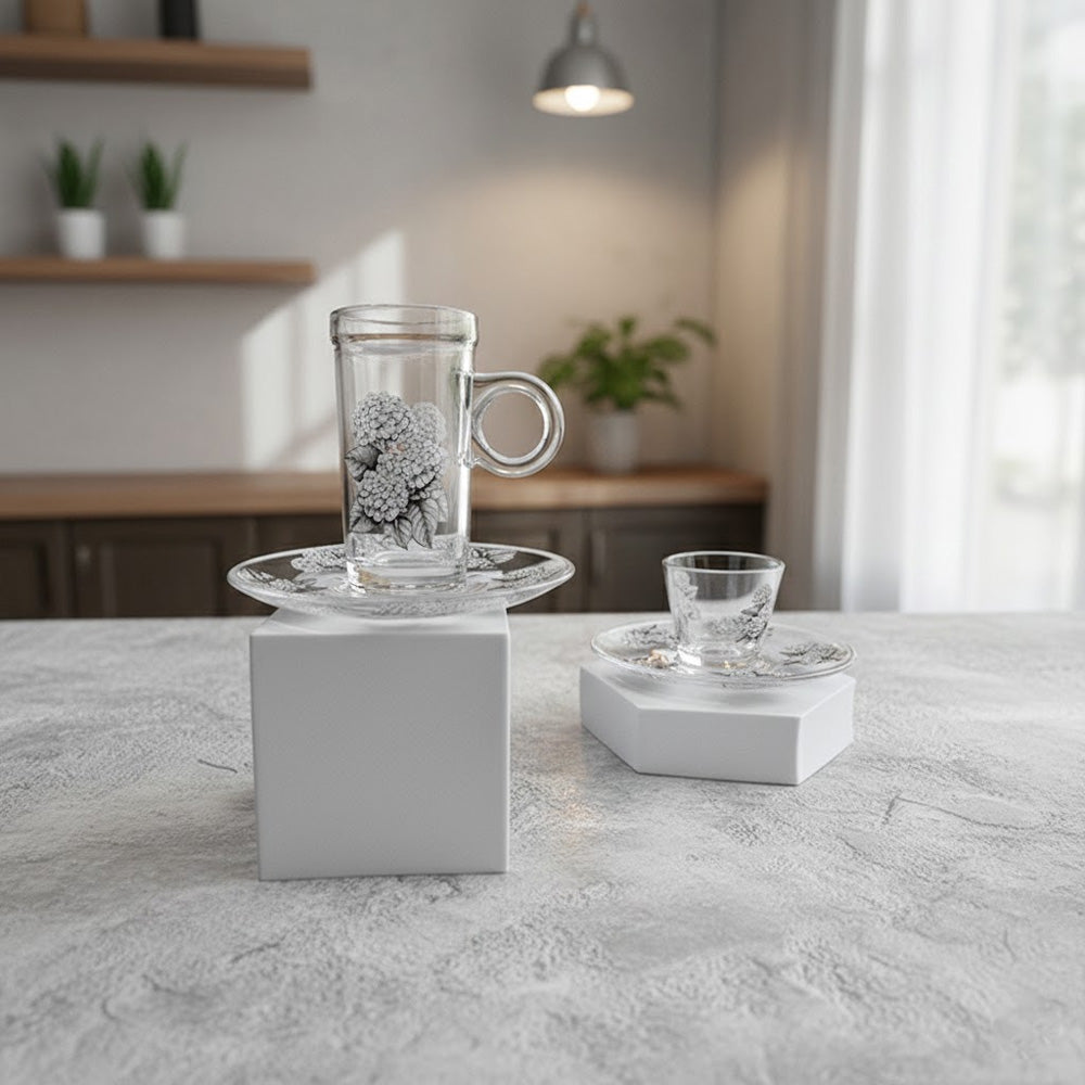 طقم استكانة وفنجان 18قطعة