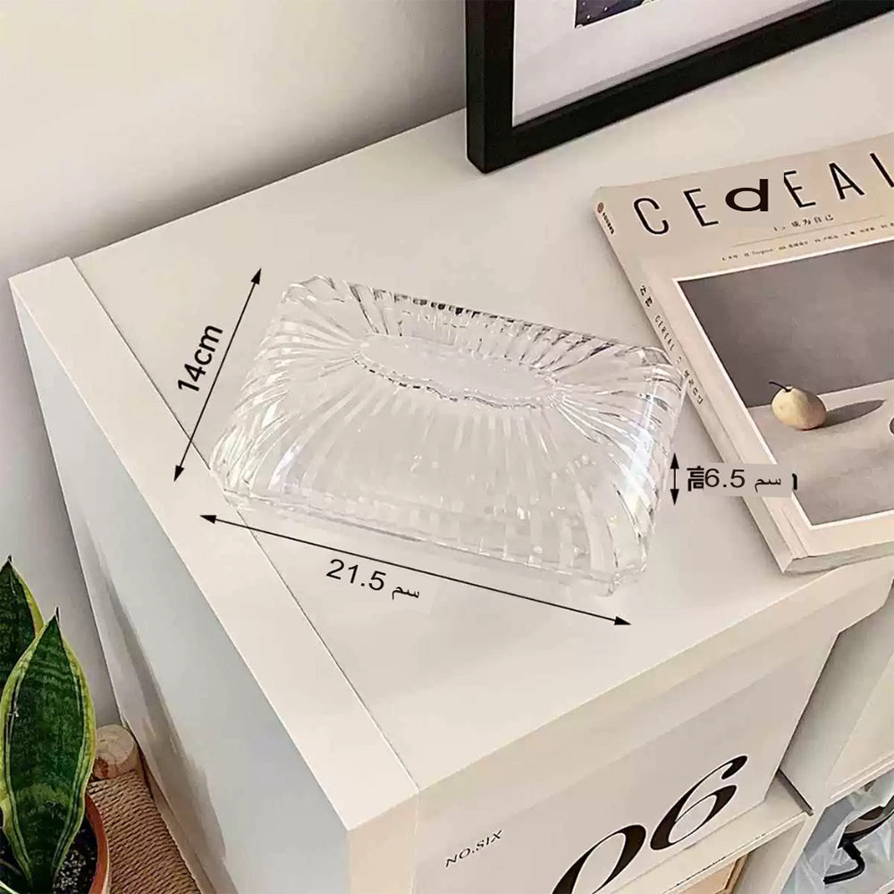 علبة مناديل كريستال كلير