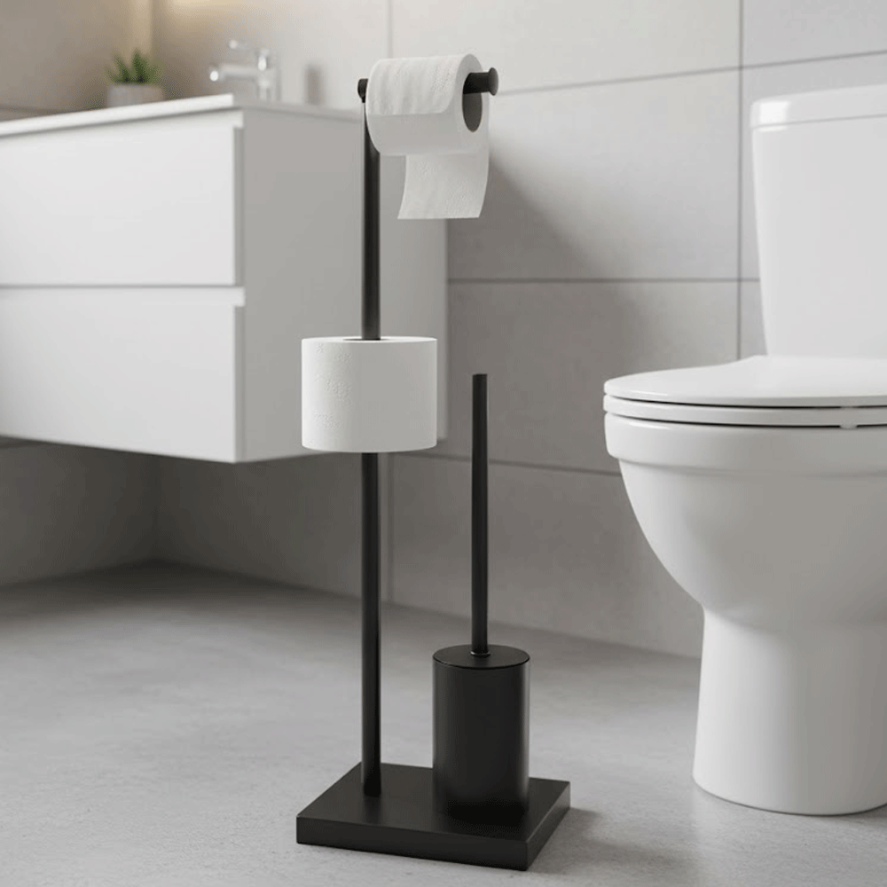 حامل ورق تواليت مع فرشاة