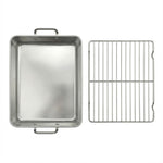 صينية تحميص من الألومنيوم مع رف