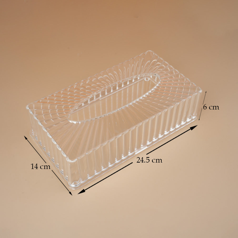 علبة مناديل شفافة