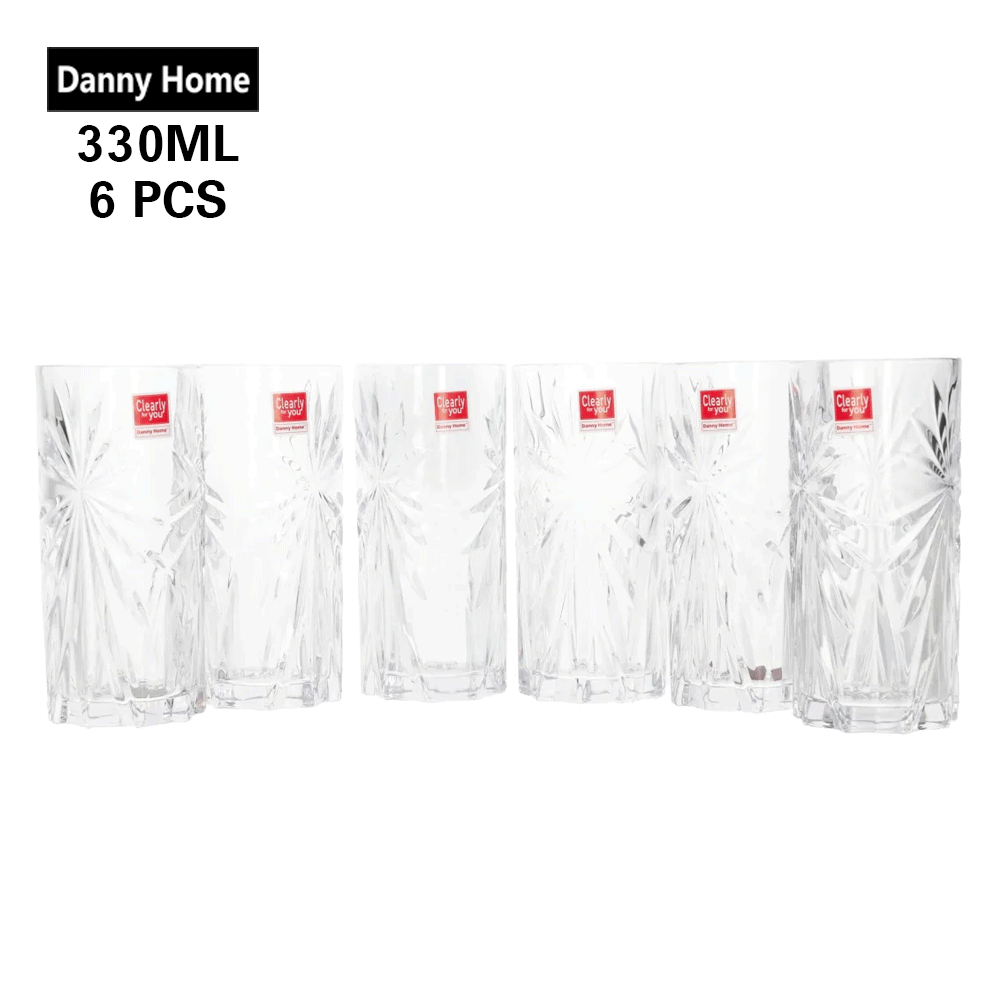 أكواب عصير طويلة محززة عشوائياً