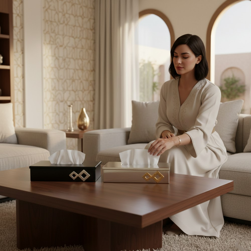 علبة مناديل معدن فاخرة