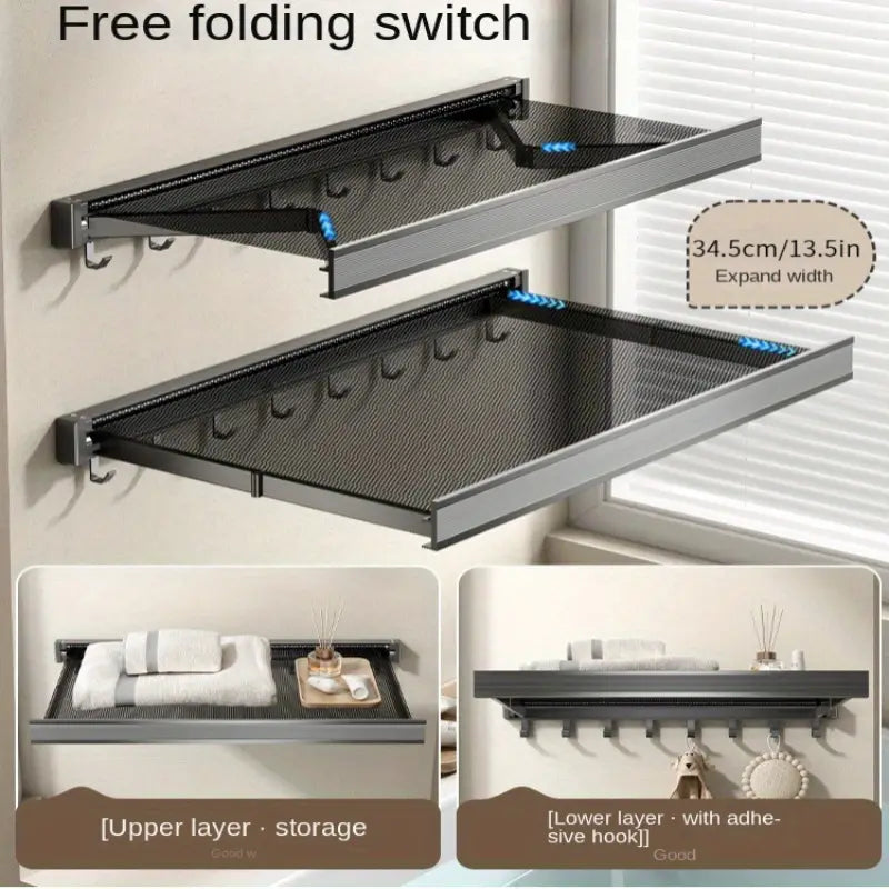 رف مناشف الحمام  القابل للطي