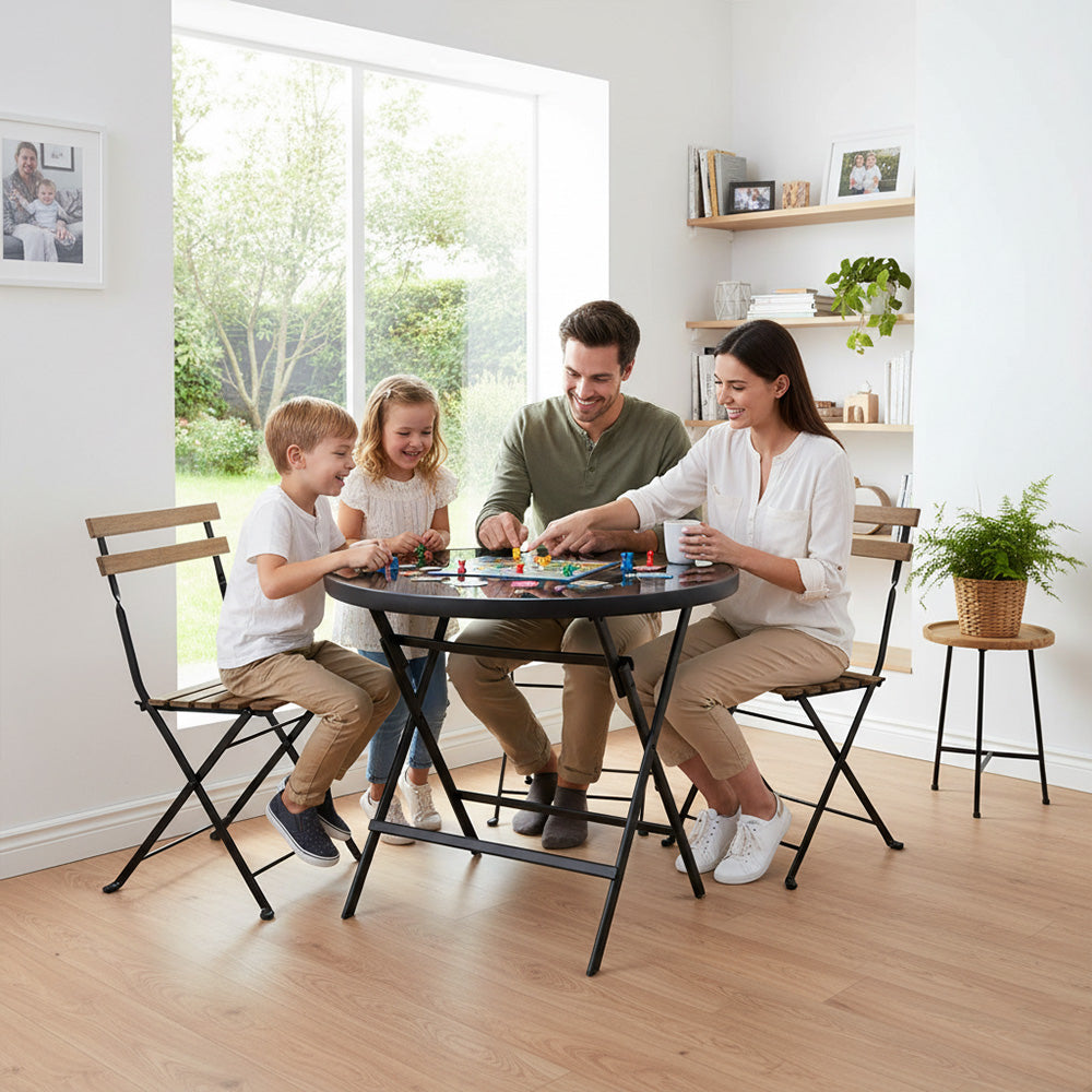 طاولة زجاجية مستديرة قابلة للطي