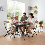 طاولة زجاجية مستديرة قابلة للطي