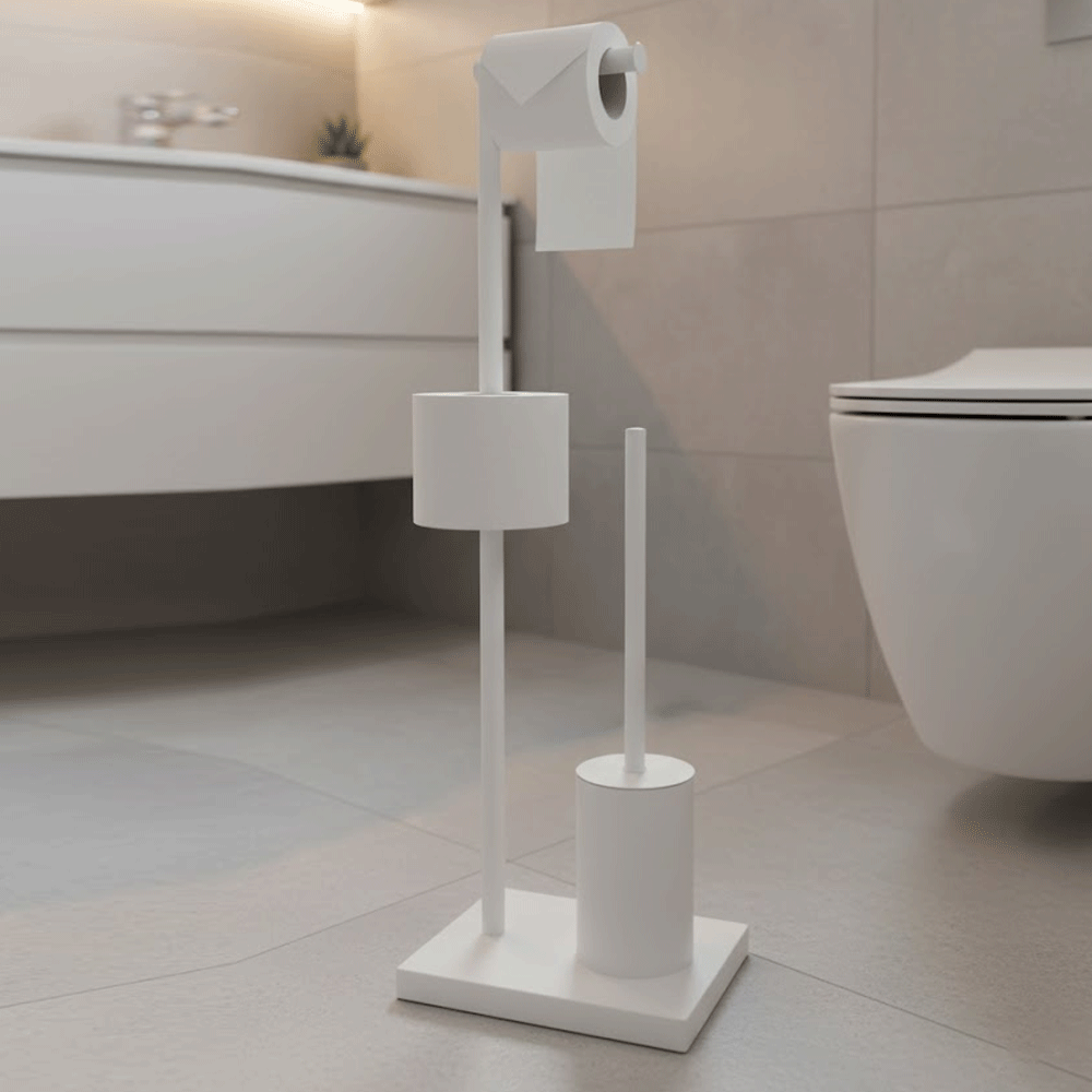 حامل ورق تواليت مع فرشاة