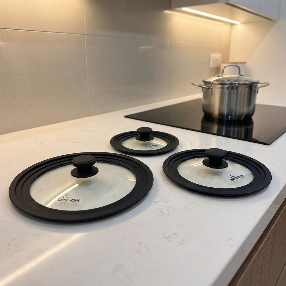 غطاء مقلاة زجاجي حراري