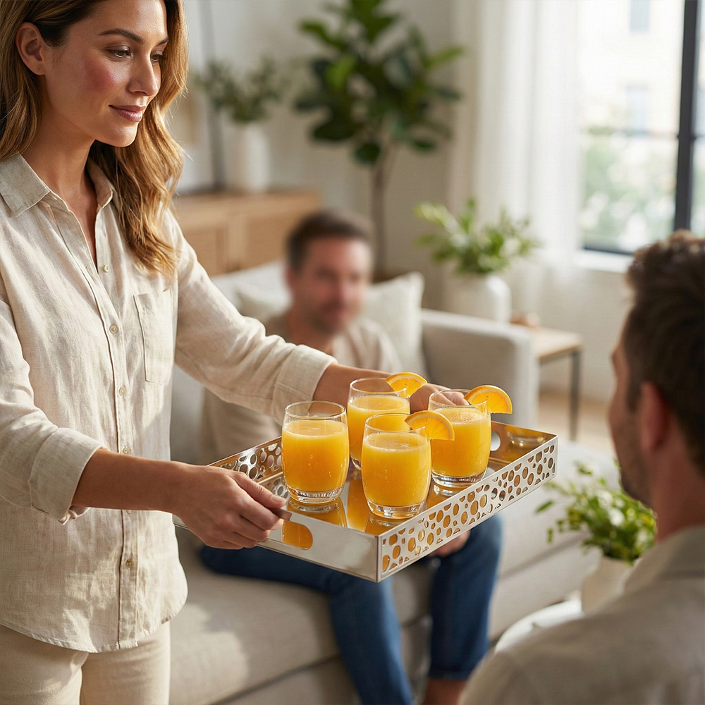 صينية تقديم معدنية