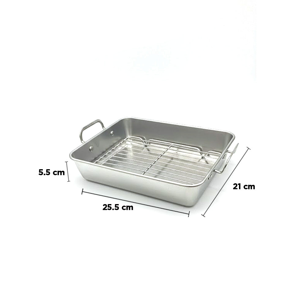 صينية تحميص من الألومنيوم مع رف