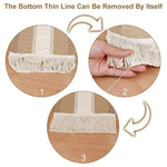 مفرش طاولة كريمي بيج مع شرابات،